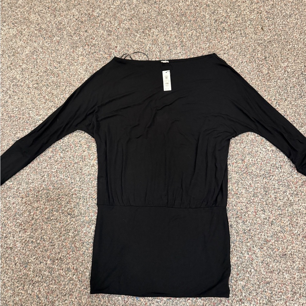 NWT Garage Black Long Sleeve Banded Bottom Dress